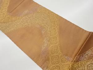 リサイクル 華文に流水・菱・亀甲模様織出し袋帯